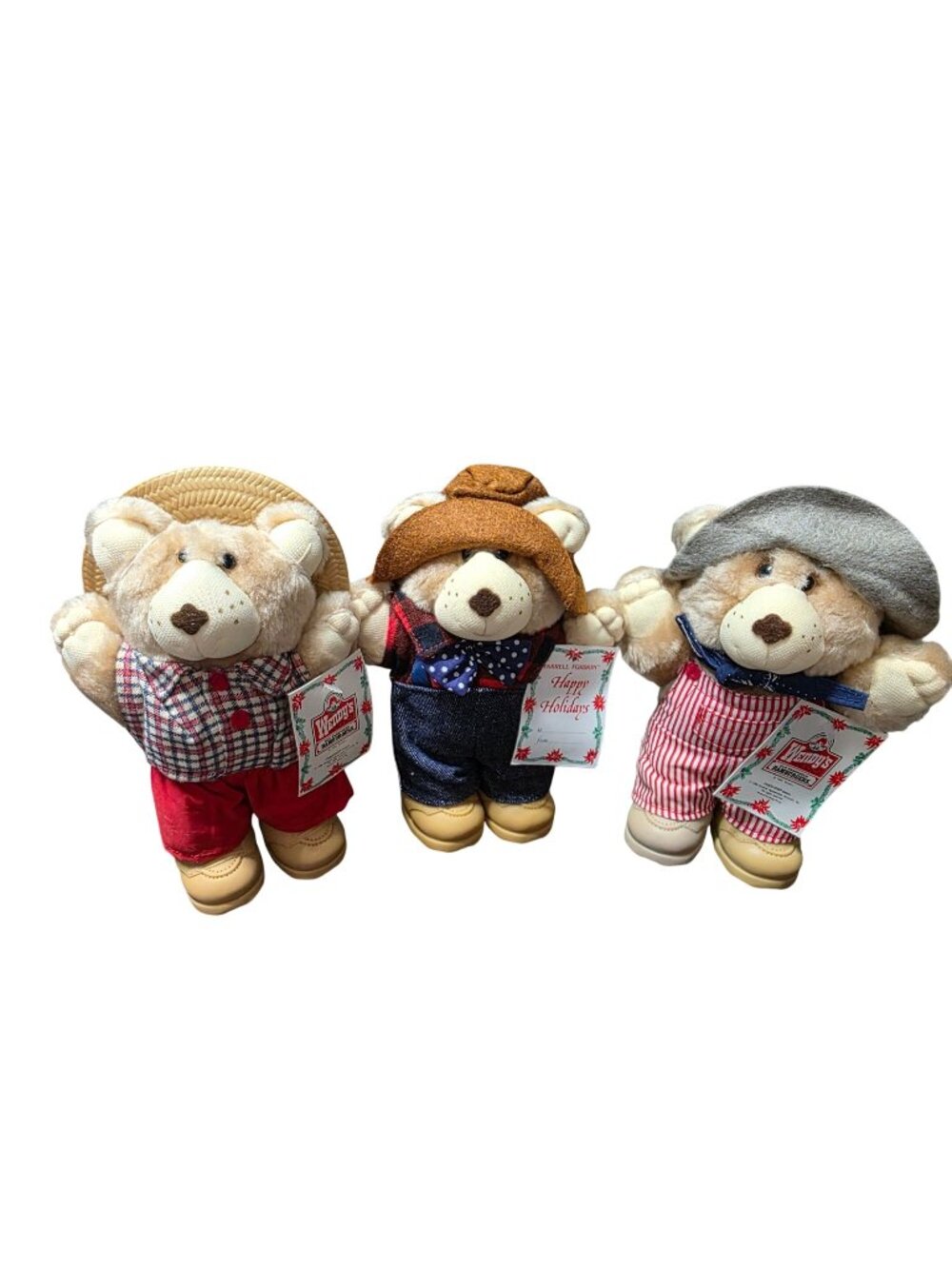 1986 Furskins Plush Stuffed Animal Bears Wendy's